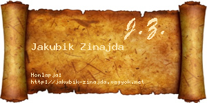 Jakubik Zinajda névjegykártya